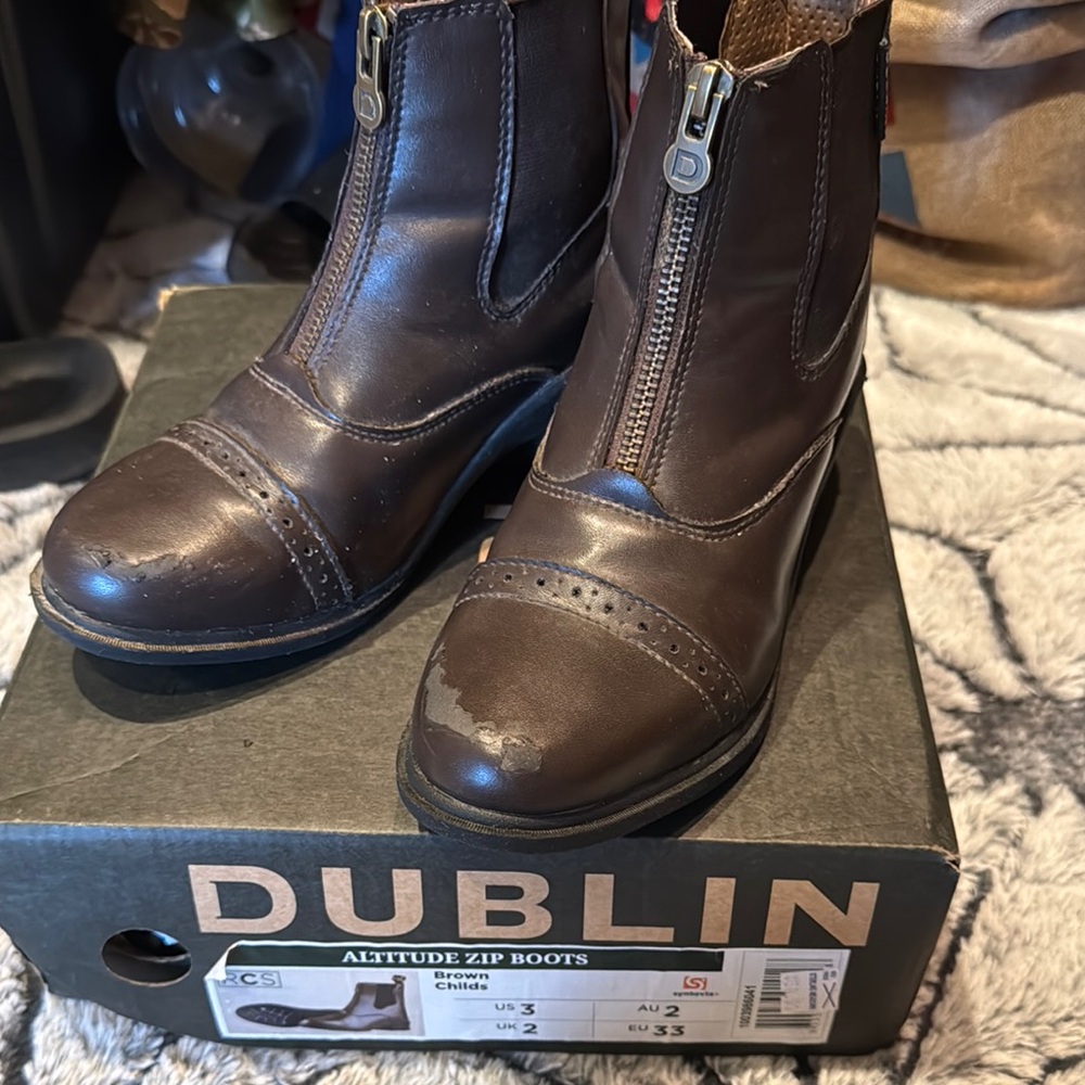 Dublin Brown Leather horse riding boots Zip Boots